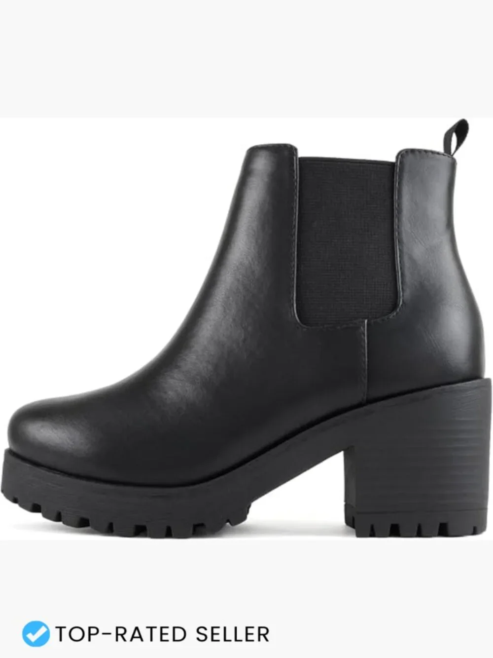 Ankle Booties Lug Sole Chunky Heel Elastic Gore Combat Boots Fall Fashion